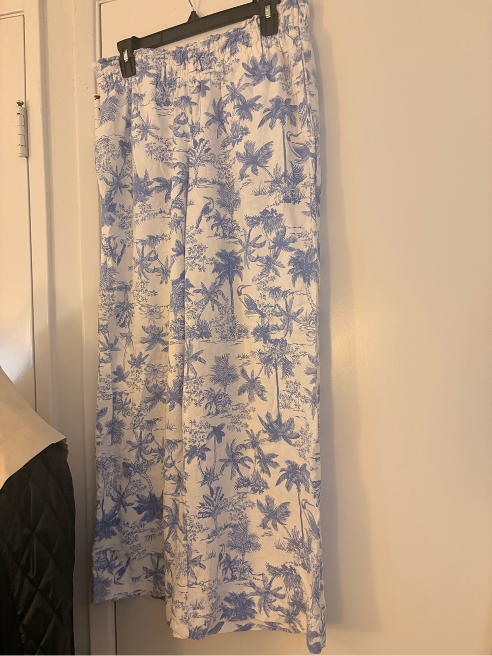 Blue & White Toile Print Wide Leg pants